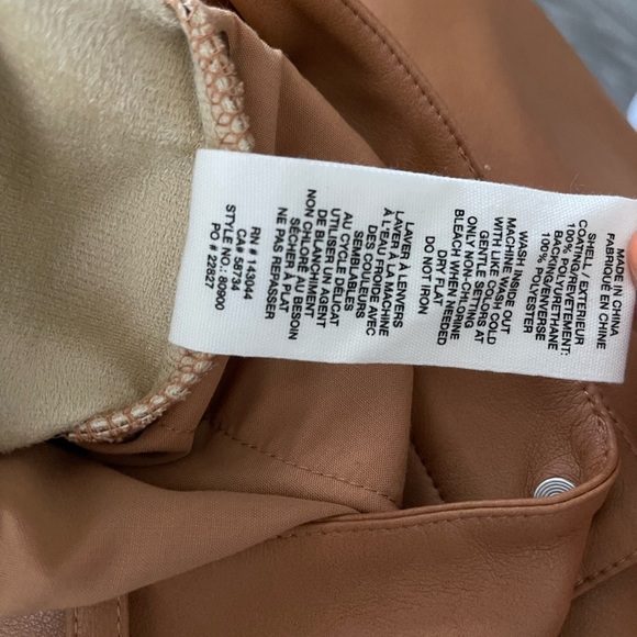 AVEC LES FILLES faux brown straight leg leather pants. Size L, NWT•••Anthro - Picture 11 of 16